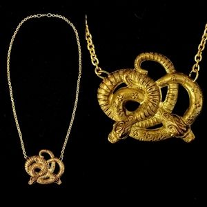 Vintage Art Deco Egyptian Double Serpents Necklace